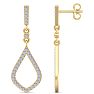Diamond Drop Earrings: 1/2 Carat Diamond Chandelier Earrings In 14 Karat Yellow Gold, 1 1/4 Inches Image-2