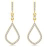 Diamond Drop Earrings: 1/2 Carat Diamond Chandelier Earrings In 14 Karat Yellow Gold, 1 1/4 Inches Image-3