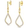 Diamond Drop Earrings: 1/2 Carat Diamond Chandelier Earrings In 14 Karat Yellow Gold, 1 1/4 Inches Image-4