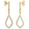 Diamond Drop Earrings: 1/2 Carat Diamond Chandelier Earrings In 14 Karat Yellow Gold, 1 1/4 Inches Image-5
