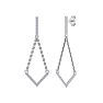 Diamond Drop Earrings: 1/3 Carat Diamond Chandelier Earrings With Chain In 14 Karat White Gold, 1 1/2 Inches Image-1