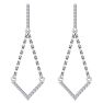 Diamond Drop Earrings: 1/3 Carat Diamond Chandelier Earrings With Chain In 14 Karat White Gold, 1 1/2 Inches Image-3