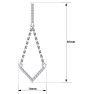 Diamond Drop Earrings: 1/3 Carat Diamond Chandelier Earrings With Chain In 14 Karat White Gold, 1 1/2 Inches Image-6