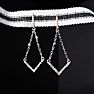 Diamond Drop Earrings: 1/3 Carat Diamond Chandelier Earrings With Chain In 14 Karat White Gold, 1 1/2 Inches Image-8