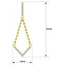 Diamond Drop Earrings: 1/3 Carat Diamond Chandelier Earrings With Chain In 14 Karat Yellow Gold, 1 1/2 Inches Image-6