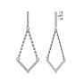 Diamond Drop Earrings: 1/2 Carat Diamond Chandelier Earrings With Chain In 14 Karat White Gold, 1 1/2 Inches Image-1