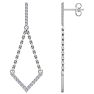 Diamond Drop Earrings: 1/2 Carat Diamond Chandelier Earrings With Chain In 14 Karat White Gold, 1 1/2 Inches Image-2