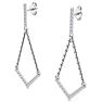 Diamond Drop Earrings: 1/2 Carat Diamond Chandelier Earrings With Chain In 14 Karat White Gold, 1 1/2 Inches Image-4