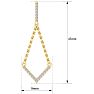 Diamond Drop Earrings: 1/2 Carat Diamond Chandelier Earrings With Chain In 14 Karat Yellow Gold, 1 1/2 Inches Image-6