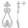 Diamond Drop Earrings: 1 1/5 Carat Diamond Chandelier Earrings In 14 Karat White Gold, 1 1/2 Inches Image-2