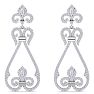 Diamond Drop Earrings: 1 1/5 Carat Diamond Chandelier Earrings In 14 Karat White Gold, 1 1/2 Inches Image-3