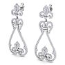 Diamond Drop Earrings: 1 1/5 Carat Diamond Chandelier Earrings In 14 Karat White Gold, 1 1/2 Inches Image-4