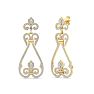Diamond Drop Earrings: 1 1/5 Carat Diamond Chandelier Earrings In 14 Karat Yellow Gold, 1 1/2 Inches Image-1