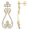 Diamond Drop Earrings: 1 1/5 Carat Diamond Chandelier Earrings In 14 Karat Yellow Gold, 1 1/2 Inches Image-2