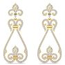 Diamond Drop Earrings: 1 1/5 Carat Diamond Chandelier Earrings In 14 Karat Yellow Gold, 1 1/2 Inches Image-3