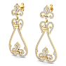 Diamond Drop Earrings: 1 1/5 Carat Diamond Chandelier Earrings In 14 Karat Yellow Gold, 1 1/2 Inches Image-4