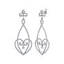 Diamond Drop Earrings: 1 1/2 Carat Diamond Chandelier Earrings In 14 Karat White Gold, 1 1/2 Inches Image-1