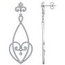 Diamond Drop Earrings: 1 1/2 Carat Diamond Chandelier Earrings In 14 Karat White Gold, 1 1/2 Inches Image-2