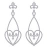 Diamond Drop Earrings: 1 1/2 Carat Diamond Chandelier Earrings In 14 Karat White Gold, 1 1/2 Inches Image-3