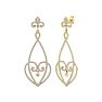 Diamond Drop Earrings: 1 1/2 Carat Diamond Chandelier Earrings In 14 Karat Yellow Gold, 1 1/2 Inches Image-1