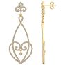 Diamond Drop Earrings: 1 1/2 Carat Diamond Chandelier Earrings In 14 Karat Yellow Gold, 1 1/2 Inches Image-2