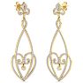 Diamond Drop Earrings: 1 1/2 Carat Diamond Chandelier Earrings In 14 Karat Yellow Gold, 1 1/2 Inches Image-5