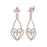 Diamond Drop Earrings: 1 1/2 Carat Diamond Chandelier Earrings In 14 Karat Rose Gold, 1 1/2 Inches Image-1