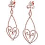 Diamond Drop Earrings: 1 1/2 Carat Diamond Chandelier Earrings In 14 Karat Rose Gold, 1 1/2 Inches Image-4