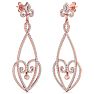 Diamond Drop Earrings: 1 1/2 Carat Diamond Chandelier Earrings In 14 Karat Rose Gold, 1 1/2 Inches Image-5
