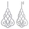 Diamond Drop Earrings: 2 1/3 Carat Diamond Chandelier Earrings In 14 Karat White Gold, 2 Inches Image-1