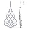 Diamond Drop Earrings: 2 1/3 Carat Diamond Chandelier Earrings In 14 Karat White Gold, 2 Inches Image-2
