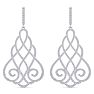 Diamond Drop Earrings: 2 1/3 Carat Diamond Chandelier Earrings In 14 Karat White Gold, 2 Inches Image-3