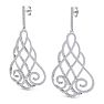 Diamond Drop Earrings: 2 1/3 Carat Diamond Chandelier Earrings In 14 Karat White Gold, 2 Inches Image-4