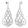 Diamond Drop Earrings: 2 1/3 Carat Diamond Chandelier Earrings In 14 Karat White Gold, 2 Inches Image-5