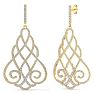 Diamond Drop Earrings: 2 1/3 Carat Diamond Chandelier Earrings In 14 Karat Yellow Gold, 2 Inches Image-1