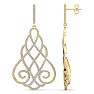 Diamond Drop Earrings: 2 1/3 Carat Diamond Chandelier Earrings In 14 Karat Yellow Gold, 2 Inches Image-2