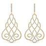 Diamond Drop Earrings: 2 1/3 Carat Diamond Chandelier Earrings In 14 Karat Yellow Gold, 2 Inches Image-3