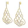 Diamond Drop Earrings: 2 1/3 Carat Diamond Chandelier Earrings In 14 Karat Yellow Gold, 2 Inches Image-4