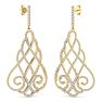Diamond Drop Earrings: 2 1/3 Carat Diamond Chandelier Earrings In 14 Karat Yellow Gold, 2 Inches Image-5