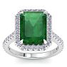 Emerald Ring: 6.35 Carat Emerald and Diamond Ring Image-1