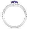 Amethyst Ring: 1 1/2 Carat Pear Shape Amethyst and Diamond Ring Image-3