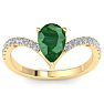 Emerald Ring: 2 Carat Pear Shape Emerald and Diamond Ring Image-1