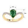 Emerald Ring: 2 Carat Pear Shape Emerald and Diamond Ring Image-5