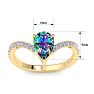 2-1/3 Carat Pear Shape Mystic Topaz Ring and Diamonds In 14 Karat White Gold Image-5
