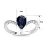 Sapphire Ring: 2 Carat Pear Shape Sapphire and Diamond Ring Image-5