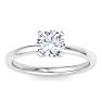 1 Carat Round Shape Lab Grown Diamond Ring In 14K White Gold, Solitaire Image-1