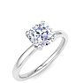 1 Carat Round Shape Lab Grown Diamond Ring In 14K White Gold, Solitaire Image-2