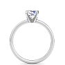 1 Carat Round Shape Lab Grown Diamond Ring In 14K White Gold, Solitaire Image-3