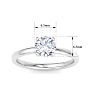 1 Carat Round Shape Lab Grown Diamond Ring In 14K White Gold, Solitaire Image-5