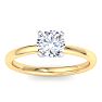 1 Carat Round Shape Lab Grown Diamond Ring In 14K Yellow Gold, Solitaire Image-1